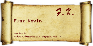 Fusz Kevin névjegykártya