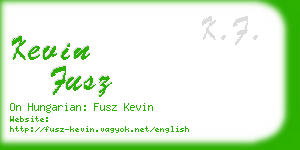 kevin fusz business card